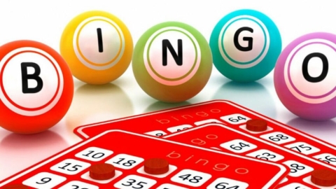 Bingo balls and cards